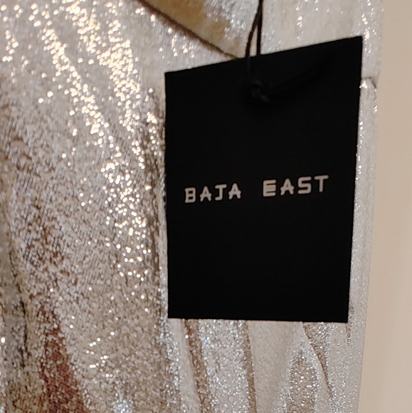 BAJA EAST Y2K METALLIC ASYMMETRICAL DRESS 0 - Picture 7 of 9